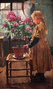 Leon Frederic Rhododendron in Bloom oil on canvas